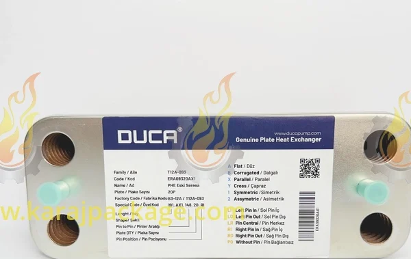 مبدل ثانویه 20 پلیت DUCA در دسته بندی مبدل ثانویه پکیج کاربرد در انواع پکیج از جمله پکیج ایران رادیاتور ، پکیج مگاترم ، پکیج باکسی ، پکیج بوتان ، پکیج تاچی ، پکیج گلدیران