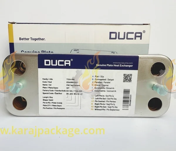 مبدل ثانویه اتما DUCA در دسته مبدل ثانویه پکیج مناسب برای انواع پکیج های پکیج ایران رادیاتور ، پکیج باکسی ، پکیج بویلر ، پکیج گلدیران ، پکیج اریستون ، پکیج گرم ایران ،